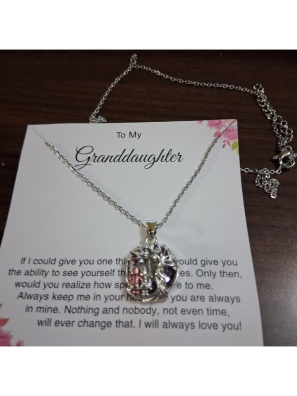 Stainless Steel Pendant Necklace for Granddaughter gift teen child